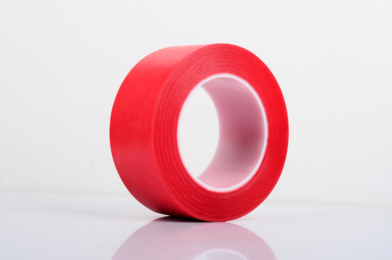 PET Film With Crepe Paper Red Masking Tape Single Side Coating